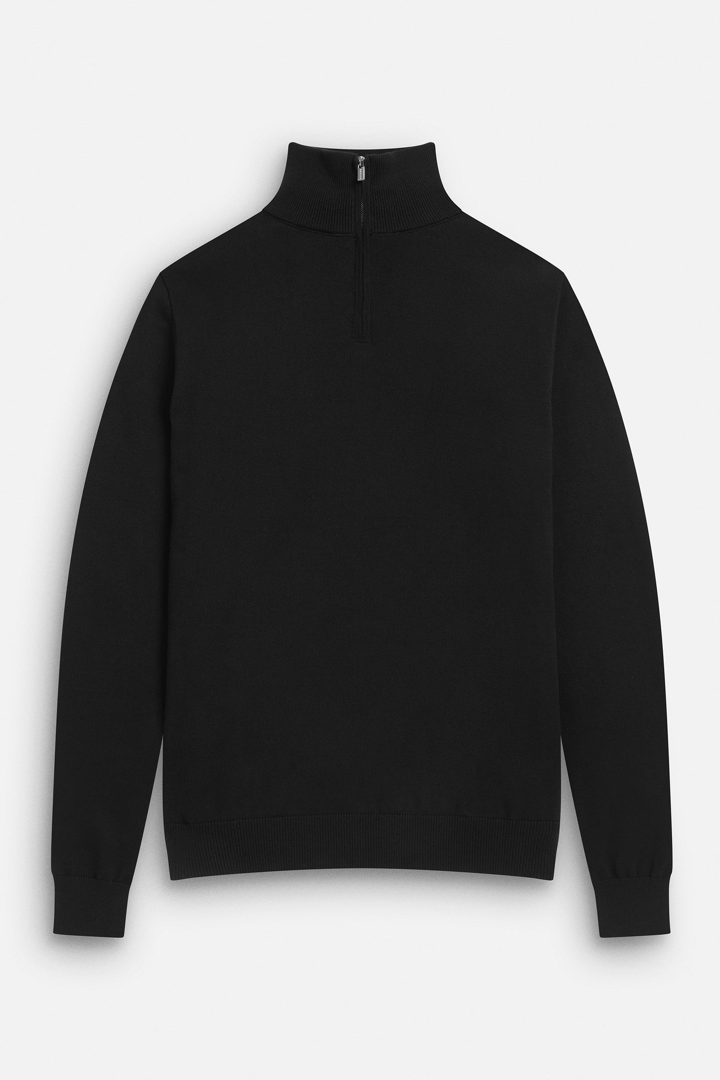 Ross Slim Fit Quarter Zip Jumper - Black