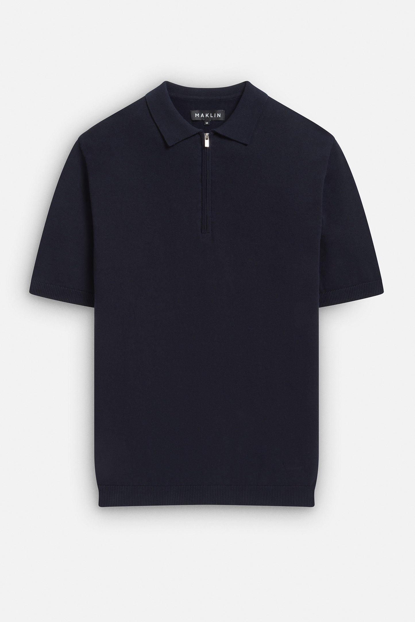 Euan Short Sleeve Quarter Zip Polo Shirt - Navy