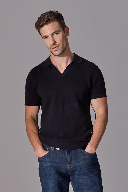 Alick Short Sleeve Polo Shirt - Black