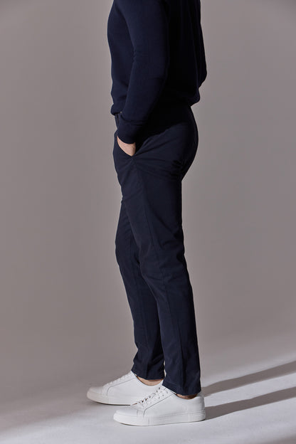 Slim fit chino trousers for men. Menswear. Maklin Clothing. Navy blue colour