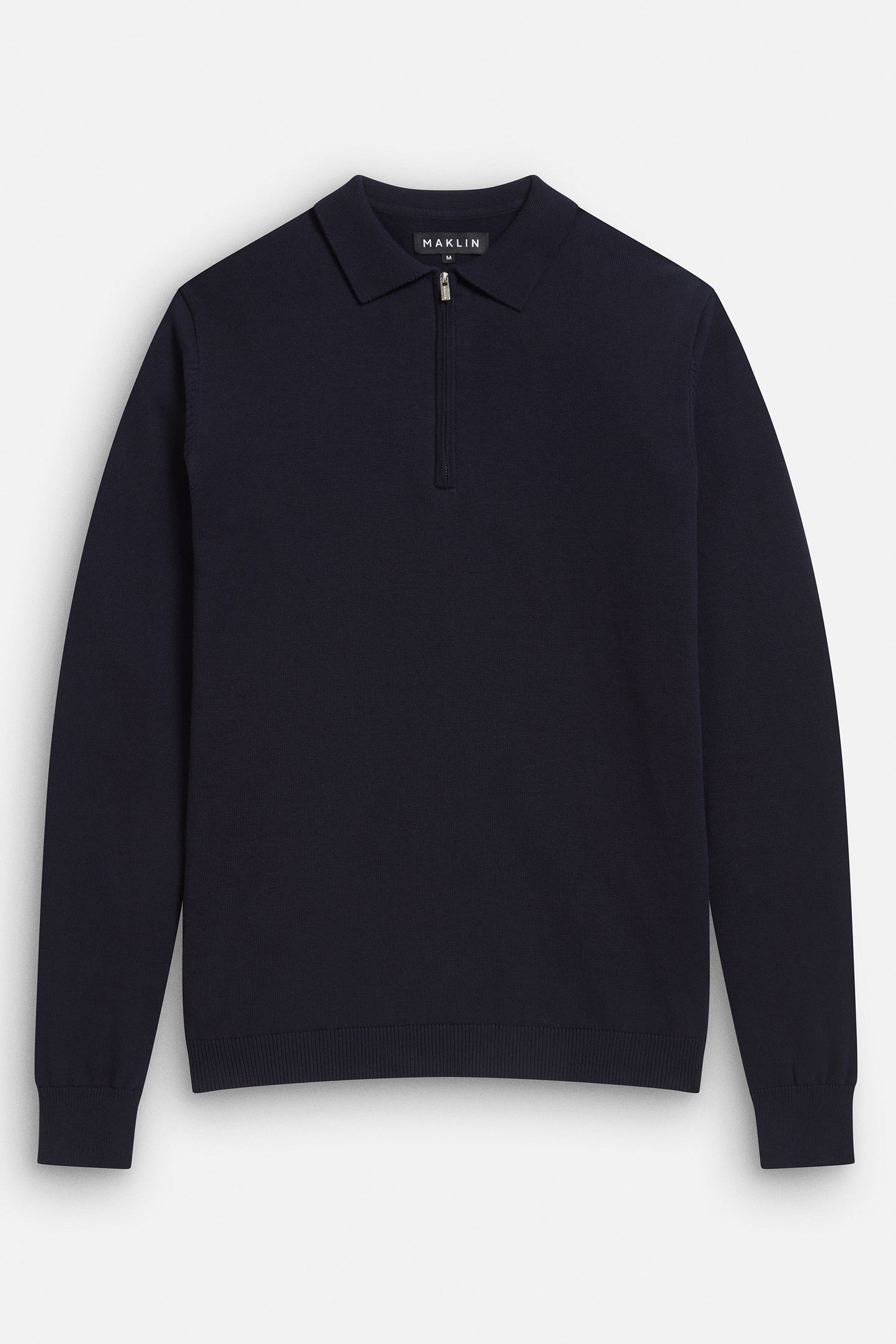 Euan Long Sleeve Quarter Zip Polo Shirt - Navy
