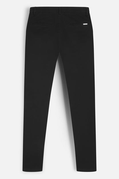 Men's black chino trousers available from Maklin Clothing