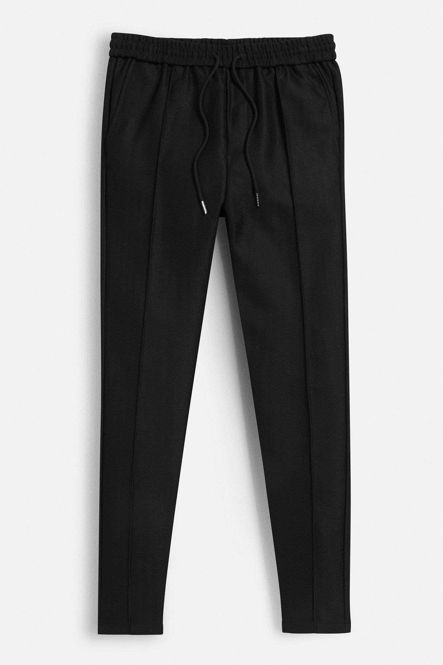 Men's black Herringbone trousers from Maklin Clothing